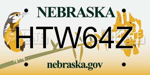 HTW64Z Nebraska License Plate