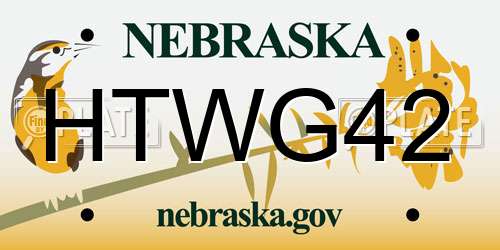 HTWG42 Nebraska License Plate