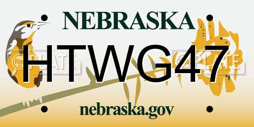 HTWG47 Nebraska License Plate