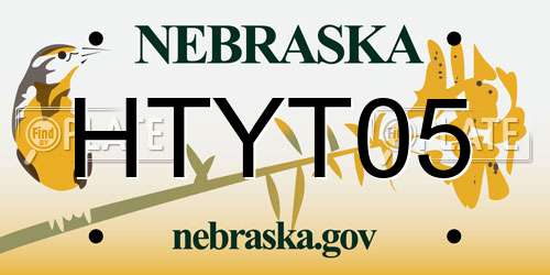 HTYT05 Nebraska License Plate