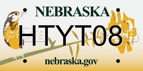 HTYT08 Nebraska License Plate