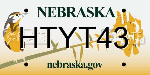HTYT43 Nebraska License Plate