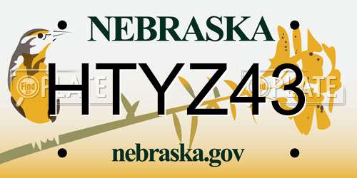HTYZ43 Nebraska License Plate