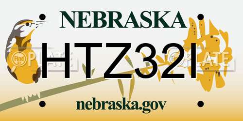 HTZ32I Nebraska License Plate