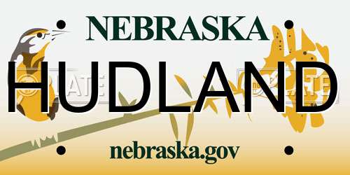 HUDLAND Nebraska License Plate