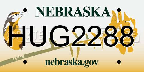 HUG2288 Nebraska License Plate
