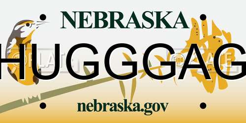 HUGGGAG Nebraska License Plate