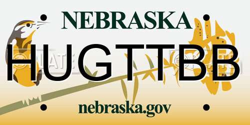 HUGTTBB Nebraska License Plate