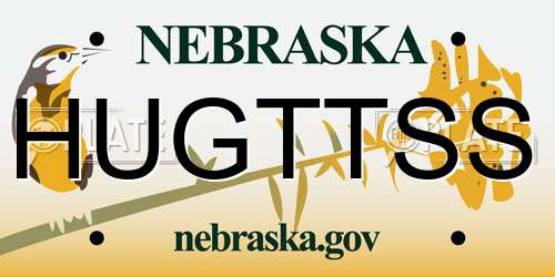 HUGTTSS Nebraska License Plate