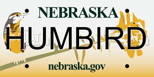 HUMBIRD Nebraska License Plate
