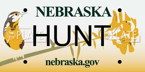 HUNT Nebraska License Plate