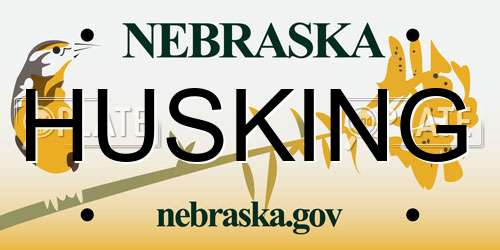 HUSKING Nebraska License Plate