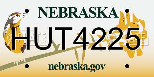 HUT4225 Nebraska License Plate
