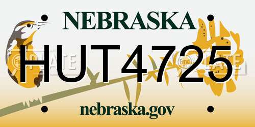 HUT4725 Nebraska License Plate
