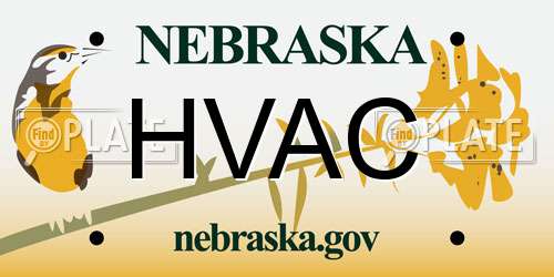 HVAC Nebraska License Plate