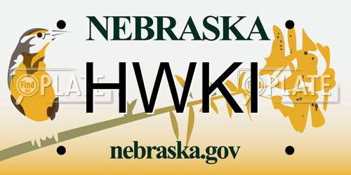 HWKI Nebraska License Plate