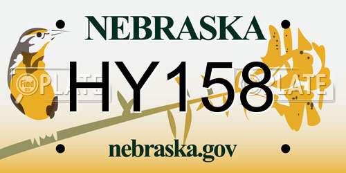 HY158 Nebraska License Plate