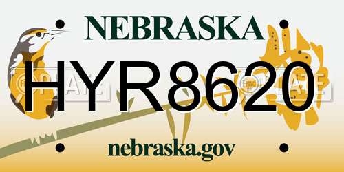 HYR8620 Nebraska License Plate