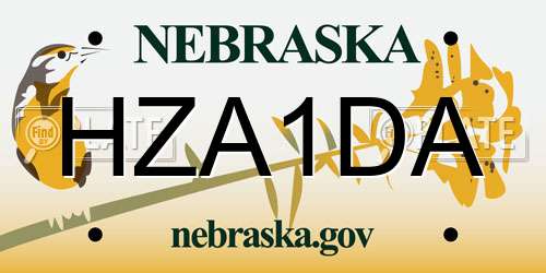 HZA1DA Nebraska License Plate