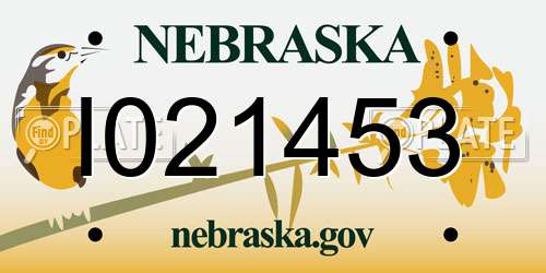 I021453 Nebraska License Plate