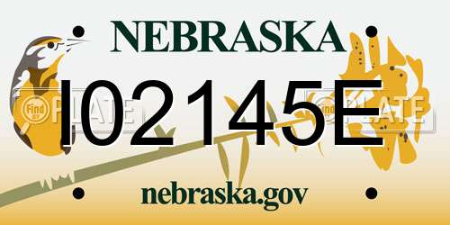 I02145E Nebraska License Plate