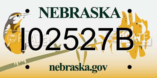 I02527B Nebraska License Plate