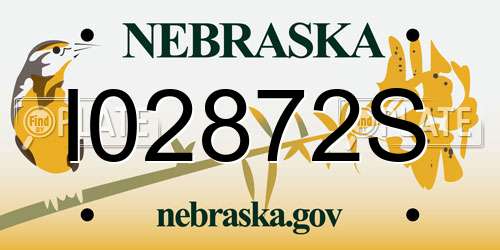 I02872S Nebraska License Plate