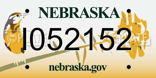 I052152 Nebraska License Plate