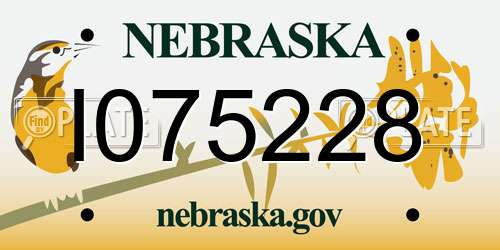 I075228 Nebraska License Plate