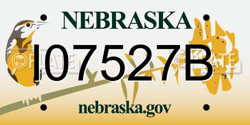 I07527B Nebraska License Plate