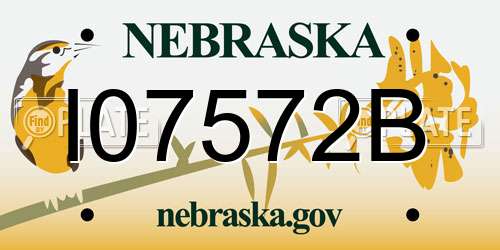 I07572B Nebraska License Plate