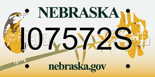 I07572S Nebraska License Plate
