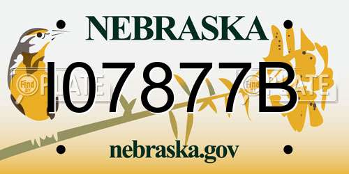 I07877B Nebraska License Plate