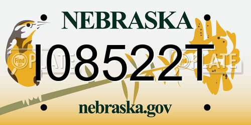 I08522T Nebraska License Plate