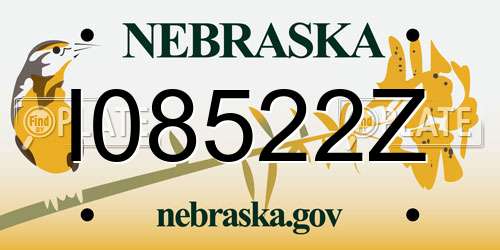 I08522Z Nebraska License Plate