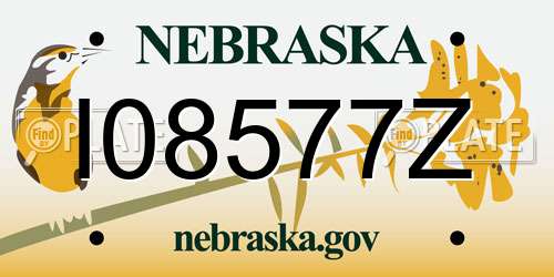 I08577Z Nebraska License Plate
