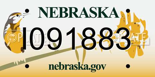I091883 Nebraska License Plate