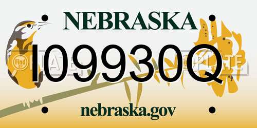 I09930Q Nebraska License Plate