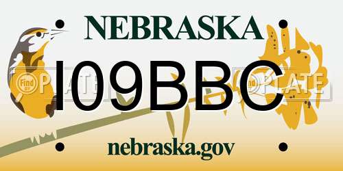 I09BBC Nebraska License Plate