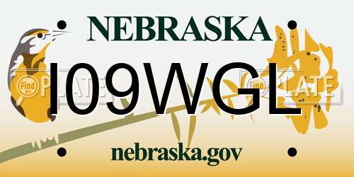 I09WGL Nebraska License Plate