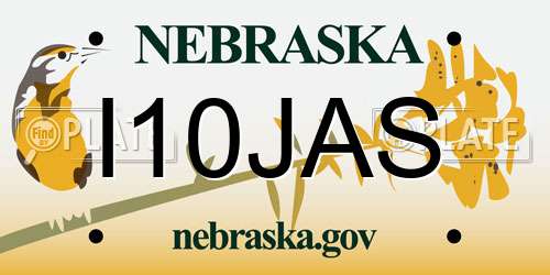 I10JAS Nebraska License Plate