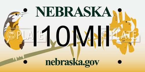 I10MII Nebraska License Plate