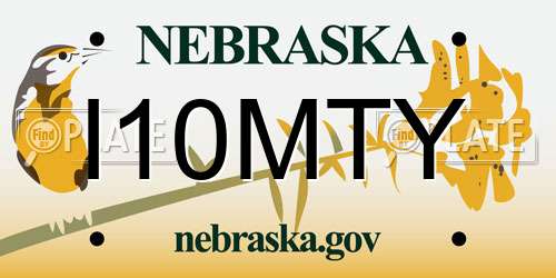 I10MTY Nebraska License Plate
