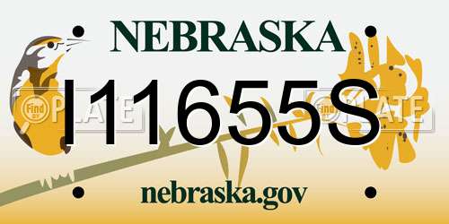 I11655S Nebraska License Plate