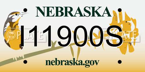 I11900S Nebraska License Plate