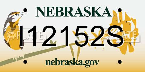 I12152S Nebraska License Plate