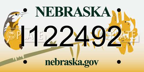 I122492 Nebraska License Plate