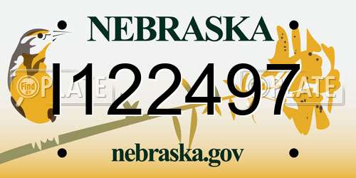 I122497 Nebraska License Plate