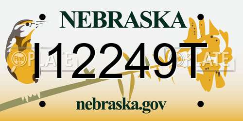 I12249T Nebraska License Plate