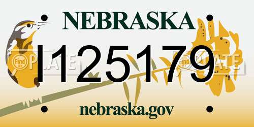 I125179 Nebraska License Plate